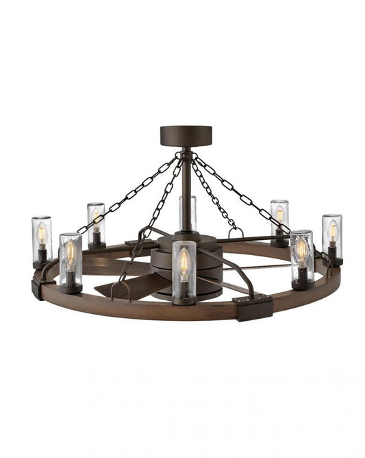 Hinkley Sawyer Ceiling Fandelier 5-Blade Steel, Metallic Bronze