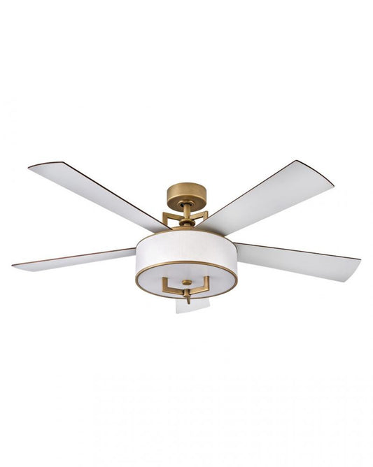 Hinkley Hampton Ceiling Fan 5-Blade Brass, Steel, Heritage Brass