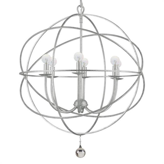 Crystorama Solaris 6 Light Chandelier Olde Silver