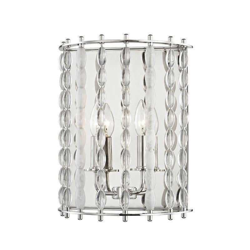Hudson Valley Whitestone Wall Sconce Polished Nickel