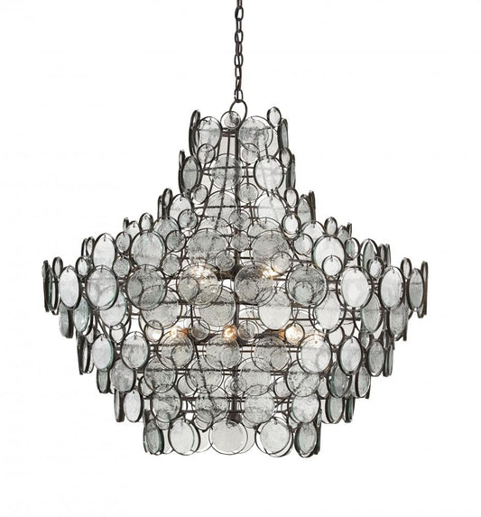 Galahad Chandelier, 12-Light, Bronze, 43"W, Currey and Company (9520 GD9A)