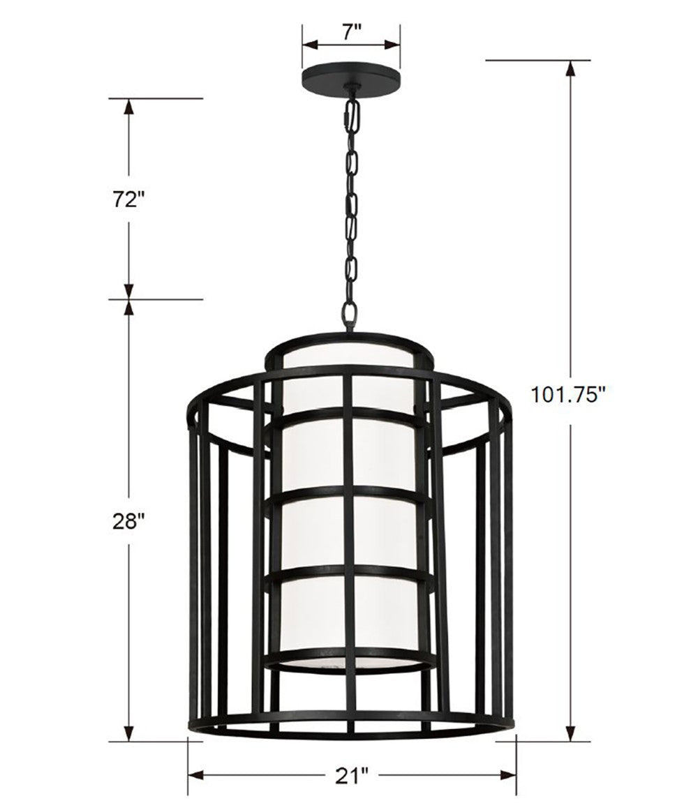 Hulton Chandelier - Matte Black 28"H, Crystorama (9597-MK 2KQV6)