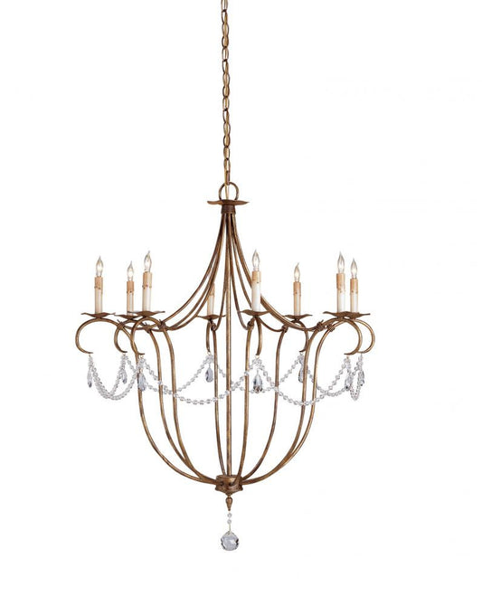 Crystal Lights Large Chandelier Rhine Gold Currey and Company 9881