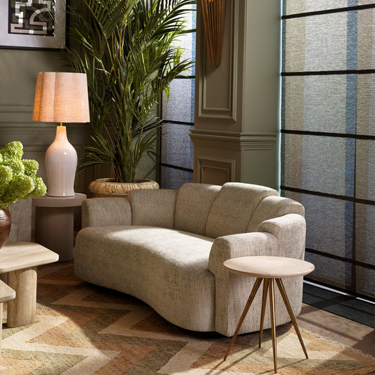 Eichholtz Marbella Sofa, Small, Creststone Beige, Black Base (A119774)