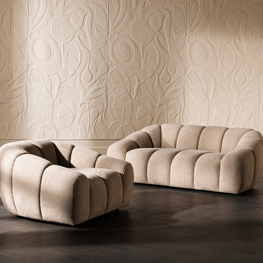 Eichholtz Gavona Sofa, Withmore Greige, Black Feet (A119840)