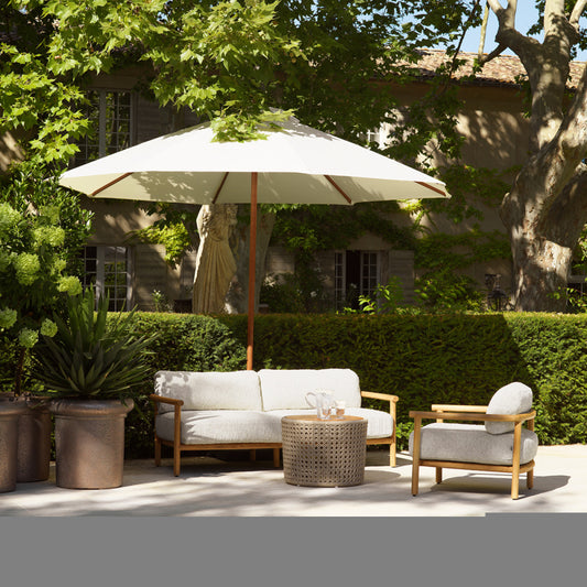 Eichholtz Ombria Outdoor Sofa, Natural Teak, Arden Natural (A120256)