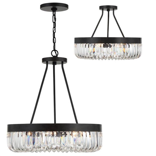 Crystorama Alister Semi Flush Mount Charcoal Bronze