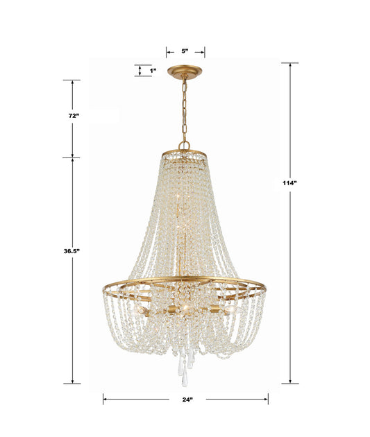 Crystorama Arcadia Chandelier Antique Silver