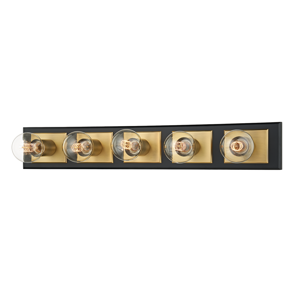 Troy Runyan Vanity Light Patina Brass / Soft Black