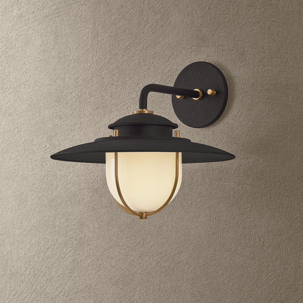Troy Greentree Outdoor Wall Sconce Forged Iron / Patina Brass Detail 4