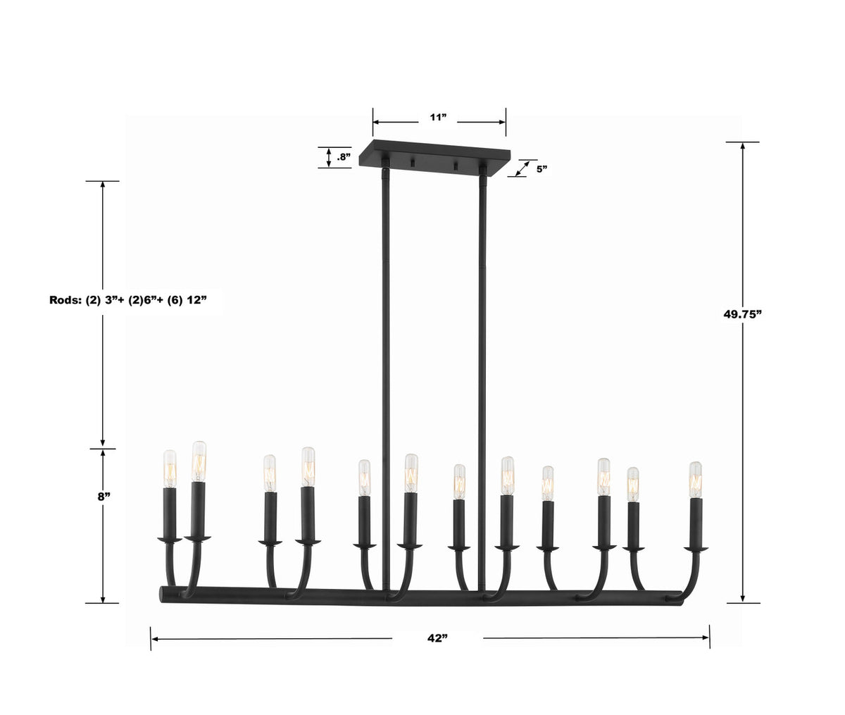 Bailey 12 Light Chandelier