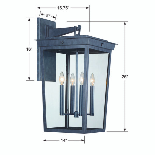 Belmont Outdoor 4 Light Graphite Wall Mount