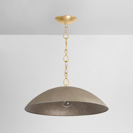 Hudson Valley Eve 24" Pendant Vintage Gold Leaf/Textured Warm Silver Leaf detail view 1