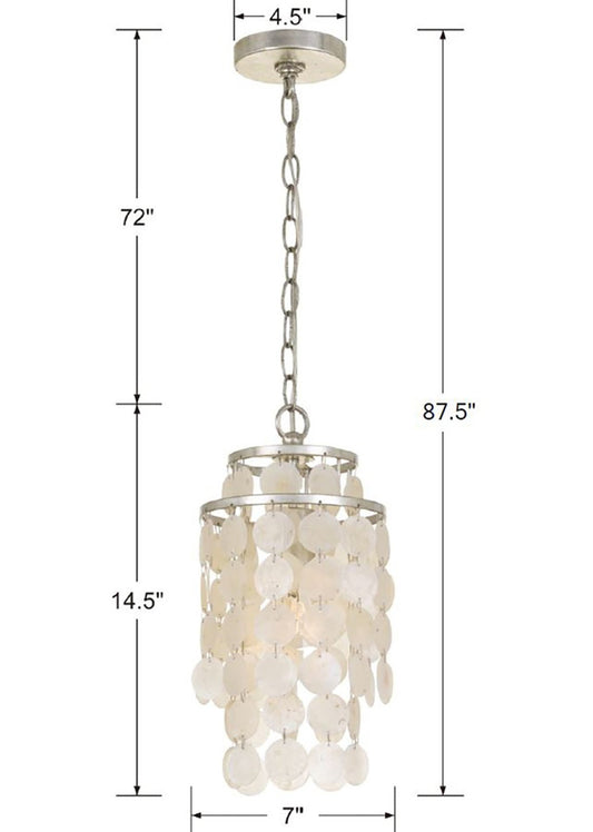 Brielle 1 Light Antique Silver Mini Chandelier