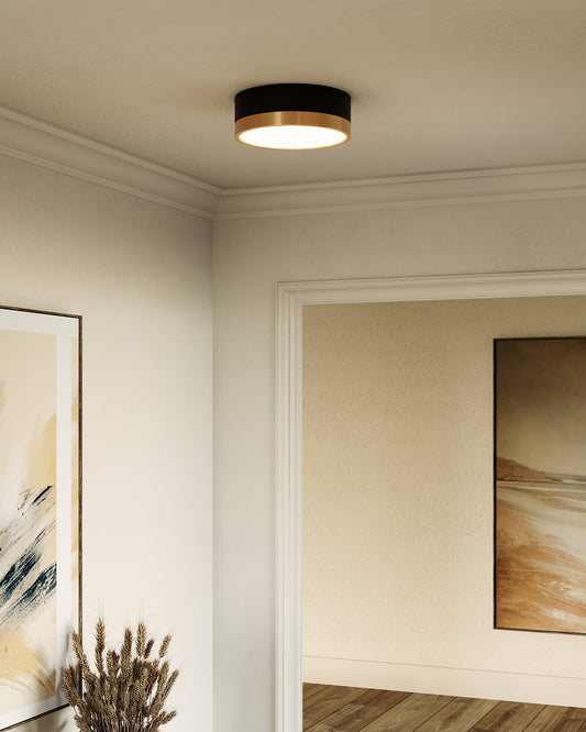 Alora Lighting Brisbane 3 Light Flush Mount Aged Gold, White