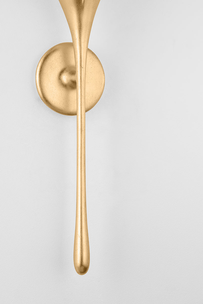 Hudson Valley Bellerose Wall Sconce Vintage Gold Leaf detail view 5