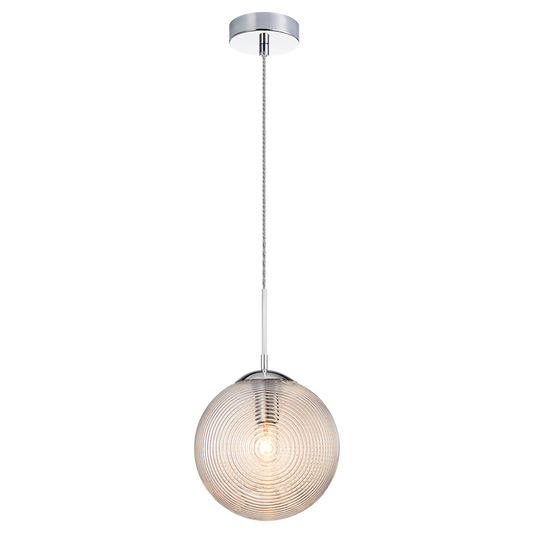 Matteo Lighting Maruna 10" Pendant in Chrome + Cognac Glass (C31002CHCN) – alternate view