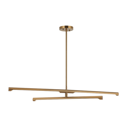 Matteo Lighting Novelle 30" 2-Light LED Linear Pendant in Aged Gold Brass (C31454AG) – alternate view