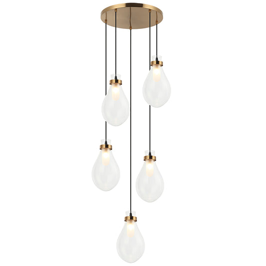 Matteo Lighting Seranna 21" 5-Light Pendant in Aged Gold Brass (C31905AG) – alternate view