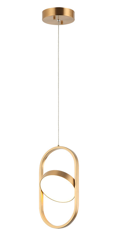Matteo Lighting Kennedy 13" LED Pendant in Aged Gold Brass (C32301AG) – alternate view
