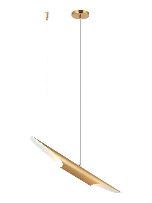 Matteo Lighting Stylus 28" 2-Light Pendant in Aged Gold Brass (C32412AG) – alternate view