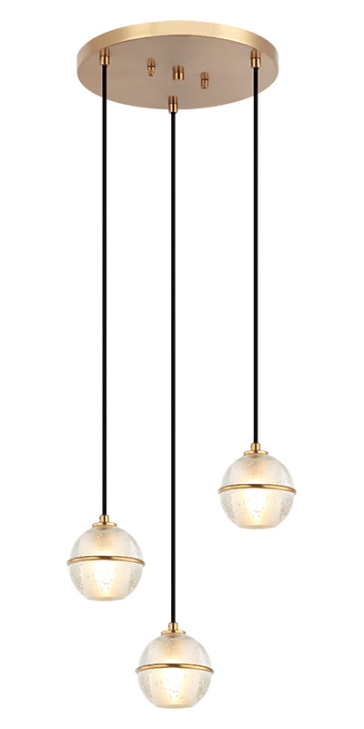 Matteo Lighting Misty 3-Light Chandelier in Aged Gold Brass, 13.63"W (C33103AG) – canopy detail