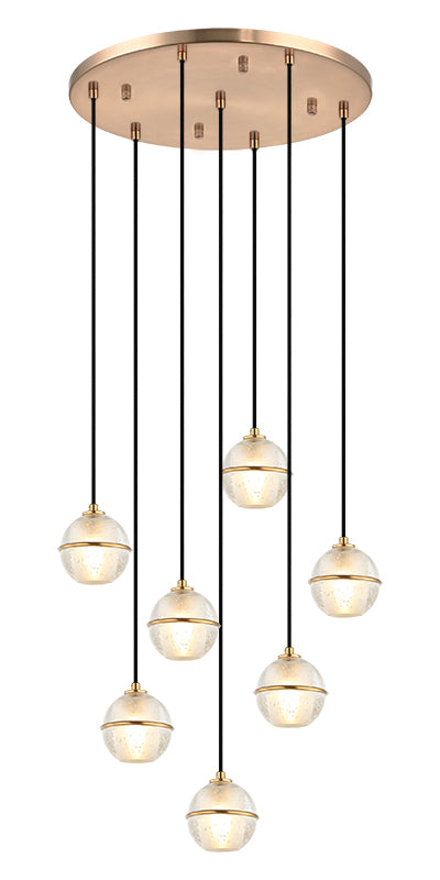 Matteo Lighting Misty 7-Light Chandelier in Aged Gold Brass (C33107AG) – canopy detail