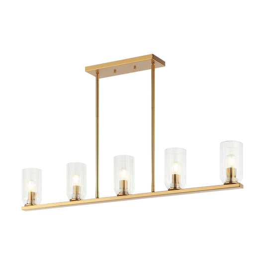 Matteo Lighting Westlock 38" 5-Light Linear Chandelier in Aged Gold Brass (C34005AG) – alternate view