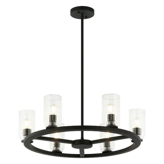 Matteo Lighting Westlock 24" 6-Light Chandelier in Matte Black (C34006MB) – alternate view