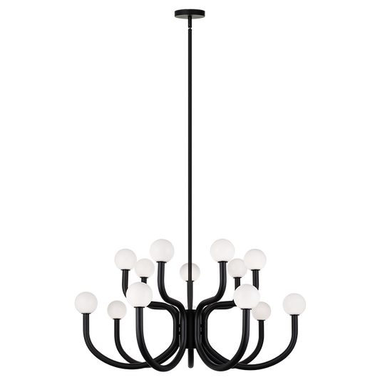 Matteo Lighting Joelle 37" 14-Light Chandelier in Matte Black (C34214MBOP) – alternate view