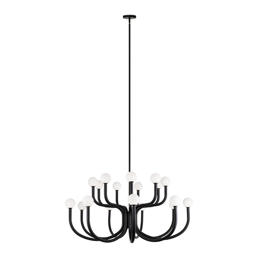 Matteo Lighting Joelle 47" 18-Light Chandelier in Matte Black (C34218MBOP) – alternate view