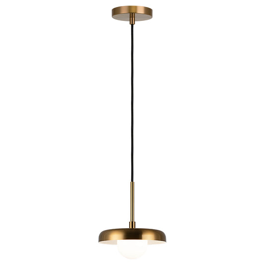 Matteo Lighting Creston 8" Pendant in Aged Gold Brass (C34401AGOP) – alternate view