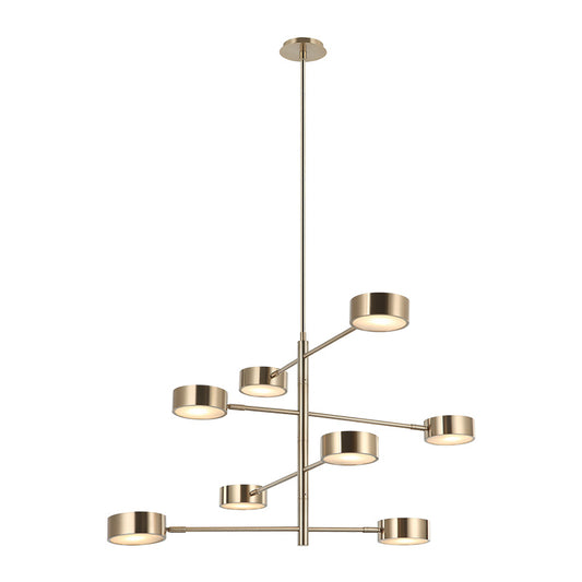 Matteo Lighting Weatherton 39" 8-Light Linear Chandelier in Champagne Gold (C34608CG) – alternate view