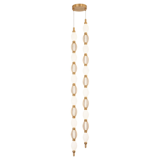 Matteo Lighting Tentacles 2-Light LED Chandelier in Aged Gold Brass (C37102AG) – alternate view