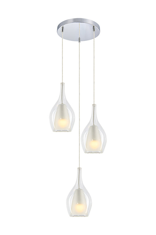 Matteo Lighting Jericho 14" 3-Light Pendant in Chrome (C37503CHCL) – alternate view