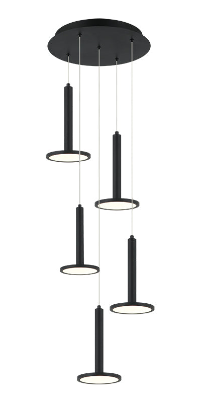 Matteo Lighting Extraterrestrial 16" 5-Light LED Chandelier in Matte Black (C37705MB) – alternate view