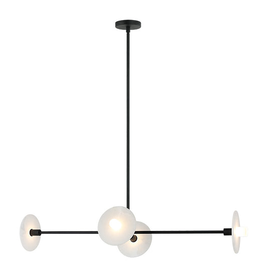 Matteo Lighting Monument 42" 4-Light Linear Chandelier in Matte Black (C42604MB) – alternate view