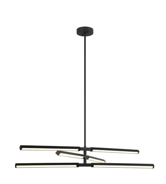 Matteo Lighting Lineal 48" 6-Light LED Chandelier in Matte Black (C43650MB) – alternate view