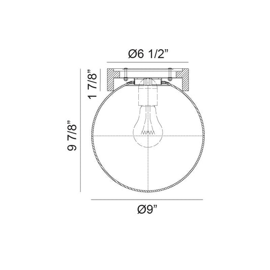 Matteo Lighting Dune 9" Travertine Wall Sconce – line drawing with dimensions