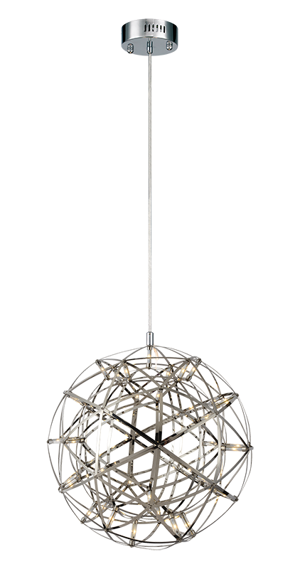 Matteo Lighting Manhattan Chandelier in Chrome, 16"W (C48616CH) – canopy detail