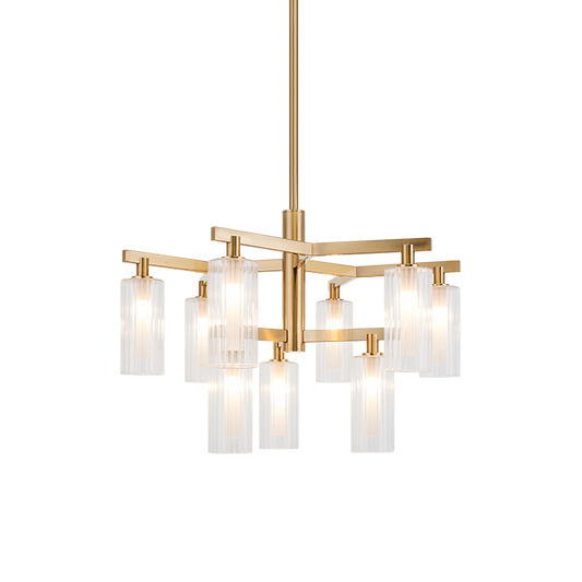 Matteo Lighting Kristof 9-Light Chandelier in Aged Gold Brass, 30.38"L (C60809AG)