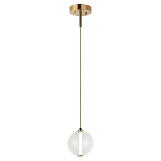 Matteo Lighting Belange 6" LED Pendant in Aged Gold Brass (C69601AGCL) – alternate view
