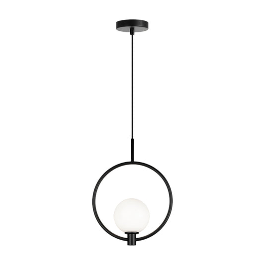 Matteo Lighting Averley 12" Adjustable Ring Pendant in Black (C71301BKOP) – alternate view