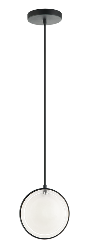 Matteo Lighting Chatoyant 1-Light Pendant in Matte Black, 6.75"W (C71501MB) – canopy detail