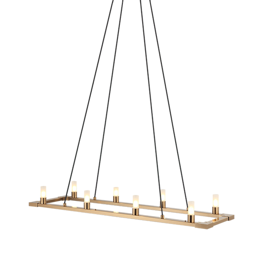 Matteo Lighting Cascadian 8-Light Chandelier in Aged Gold Brass, 38"L (C75208AG)