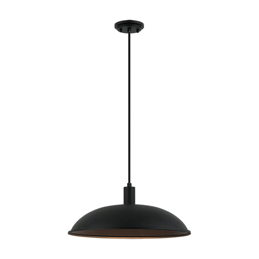 Matteo Lighting Farmley 1-Light Outdoor Pendant in Matte Black, 16"W (C81911MB) – canopy detail