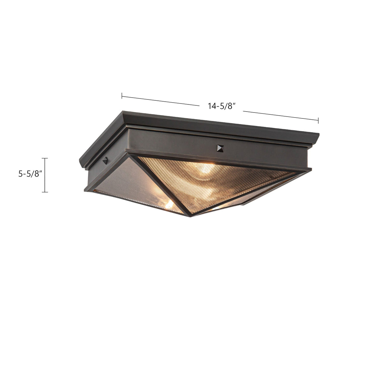 Cairo 15" Ribbed 2-Light Flush Mount