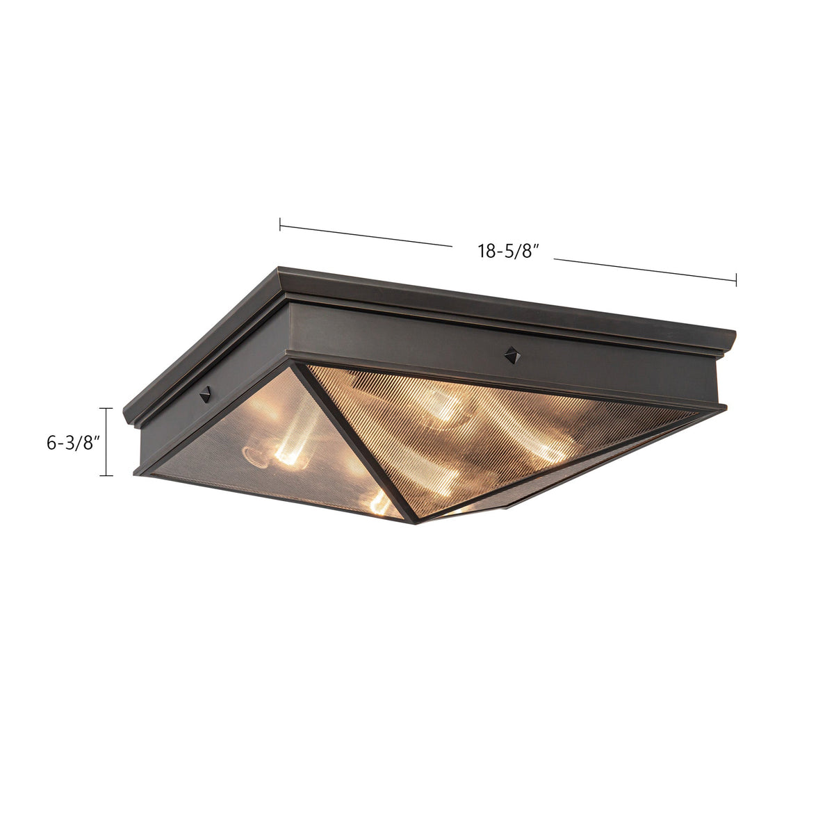 Cairo 19" Ribbed 4-Light Flush Mount