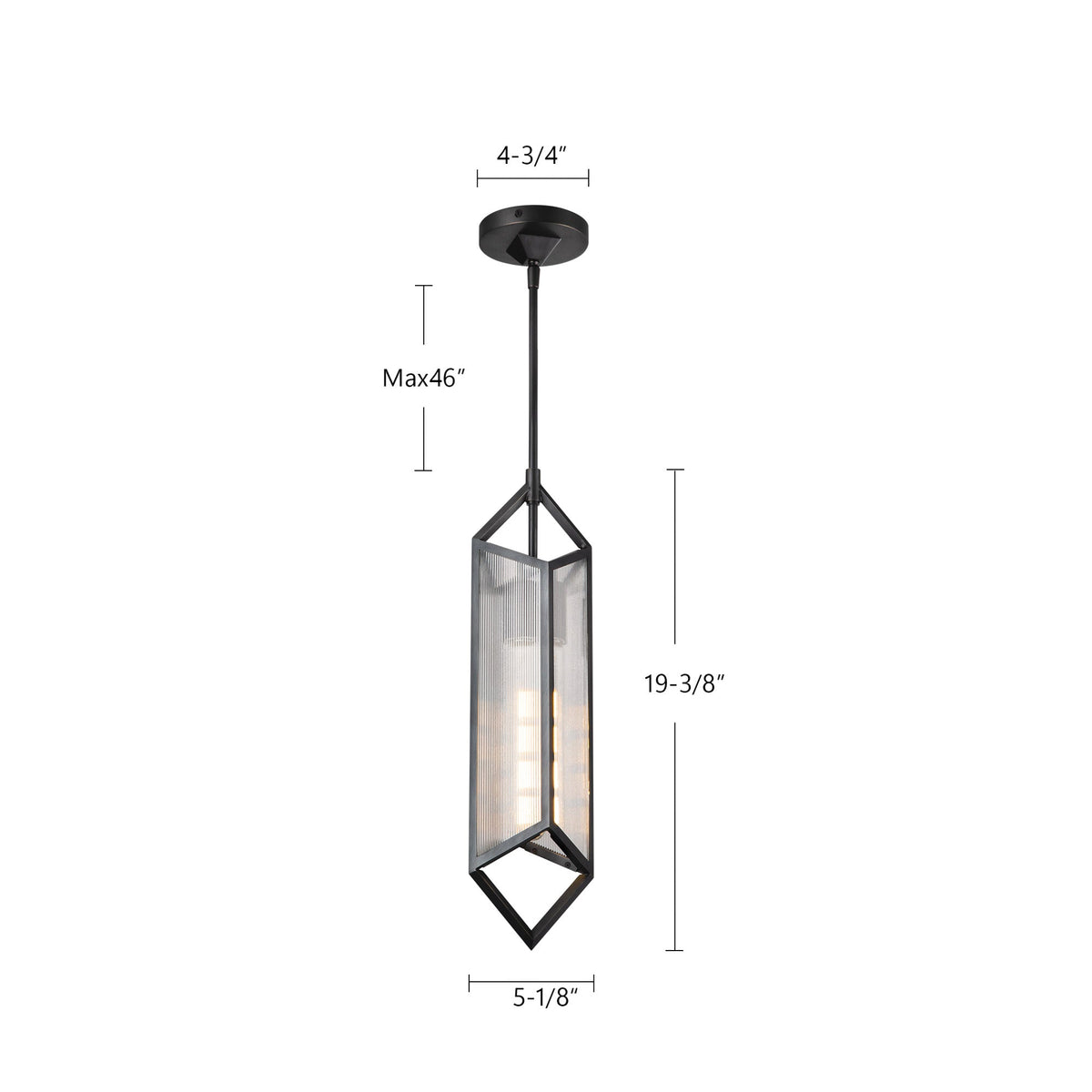 Cairo 19" Ribbed Pendant - Vintage Brass