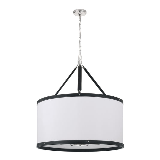 Crystorama Callahan 28" 8-Light Pendant Polished Nickel - detail
